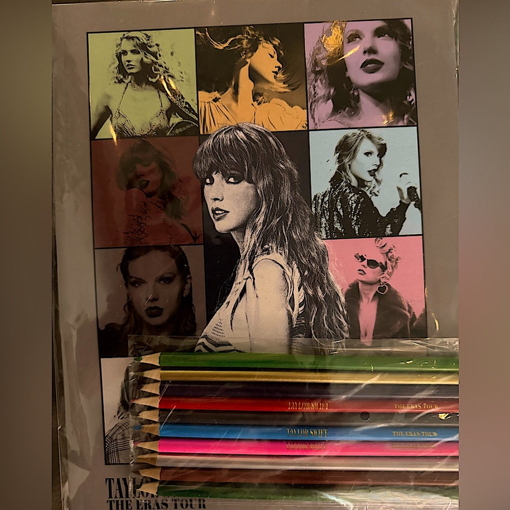 Taylor Swift Eras Coloring and Activity Book with Colored Pencils